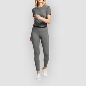 Under Armour HeatGear Crop Leggings Small Silver Athletic Compression